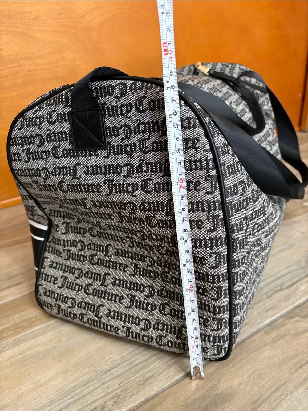 Juicy Couture Black and Gray Logo Duffel Bag
